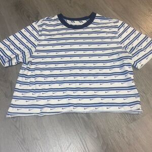 Nike Tee with Blue and White Stripes